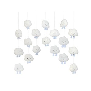 Magideal - Adornos De Nubes Nubes Colgantes Cortina De Puerta Arte Lindo 3D De Nubes Decoraciones Para Vacaciones Cenefa De Ventana Sala De Estar Boda Cumpleaños Blanco