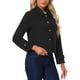 thumbnail image 4 of ATUENDO REFINADO Abrigo Corto de Mujer con Cuello Abierto y Cierre de Botón Simple Negro XS, 4 of 6