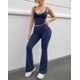 thumbnail image 3 of Set Deportivo Mujer Crop Top Escote V Y Calza Acampanada Foldover, 3 of 4