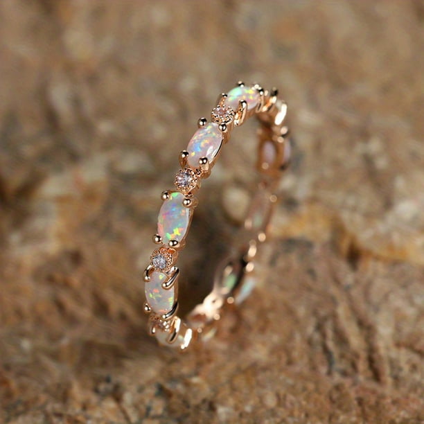 Exquisite Opal Ring for Women - Perfect Engagement, Wedding, and Valentine's Gift