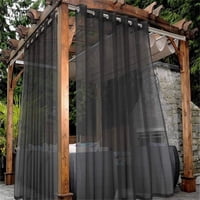 Xusx111 - Cortinas Transparentes Al Aire Libre Para Patio Impermeable - 2 Paneles Grommet Cortinas De Voile Interiores Para Sala De Estar, Dormitorio, Porche, Pérgola, Cabaña, 132 * 274Cm Gris