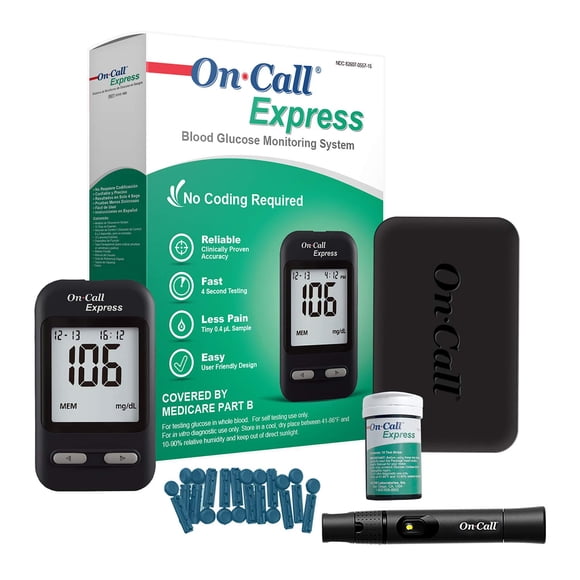 Glucómetro On Call Express – Prueba en 4 segundos