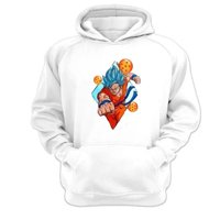 Genérico - Polerón Canguro Goku Blanco Talla Xl Unisex