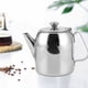 thumbnail image 2 of tetera de acero inoxidable con pico corto para café, hotel y restaurante, 32 oz, color plateado, 2 of 8