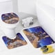 thumbnail image 4 of Archer-theme 4-Piece Shower Curtain Set with Rugs, Waterproof Bathroom Decor Set Includes Bath Mat, U-Shaped Rug, Toilet Lid Cover and Curtain with Hooks, 4 of 6