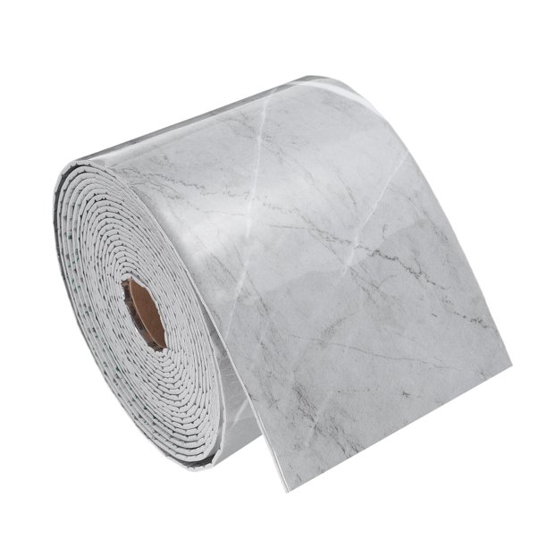 Uxcell Borde de Pared Impermeable Autoadhesivo, 4" x 197" Grano de Mármol Gris Papel Tapiz Removible Borde Adhesivo Línea de Borde para Esquina de Pared Mesa Mueble Marco de Espejo