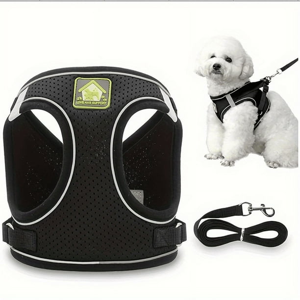 Escape Proof Cat Dog Harness And Leash Set Breathable Lightweight Jacket With Reflective Stripe Step-in Cat Vest Harness For Outdoor Walking Training