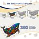 thumbnail image 2 of Goldbird Creations Rompecabezas de madera para adultos, 200 piezas, forma de ballena, 2 of 8