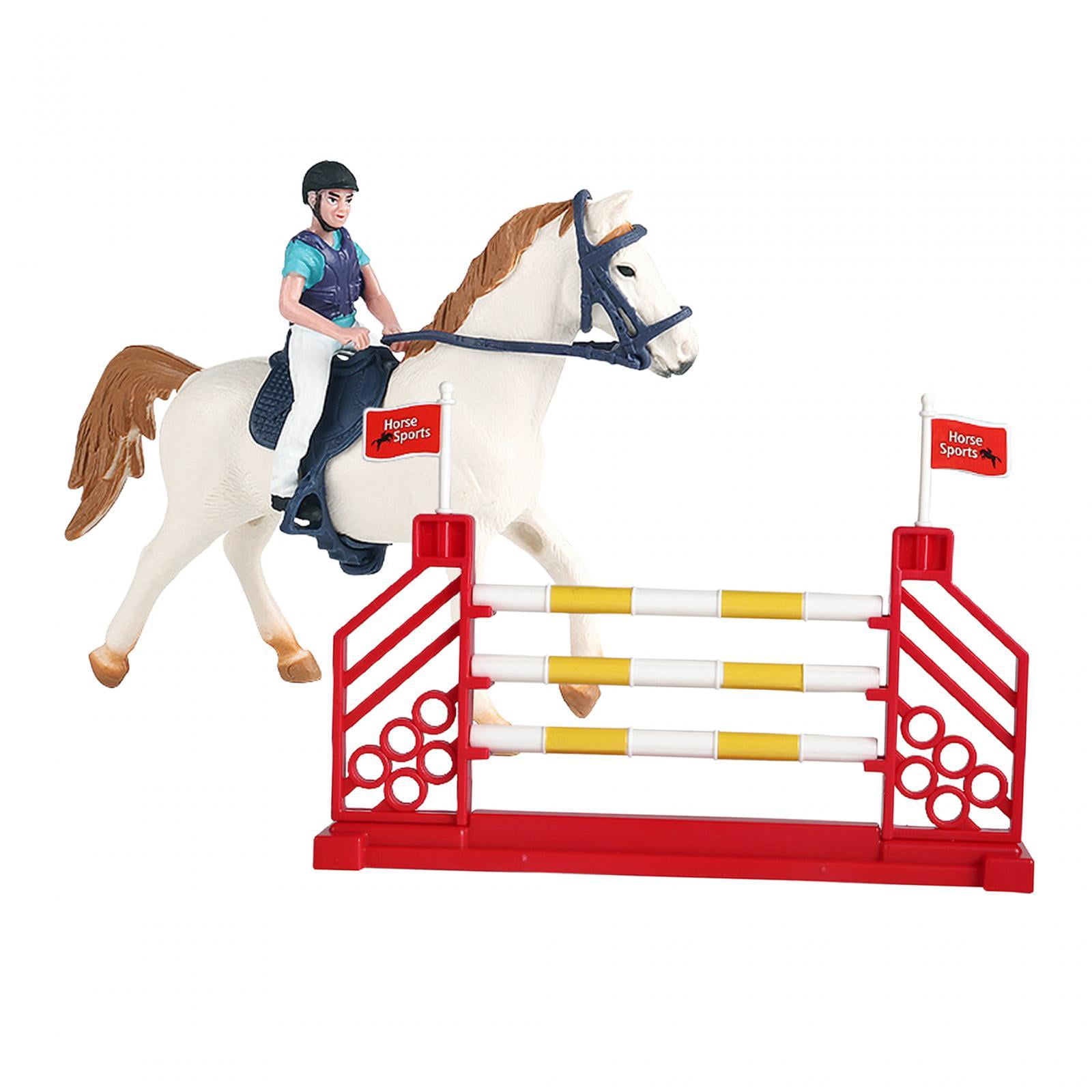 Magideal - Juego De 3 Piezas De Juguetes Para Carreras De Caballos Para Niños, Juguetes Ecuestres, Juego De Caballos Y Jinetes Para Niños, Bebés, 3 4 5 6 7 Años Hombres Jinete