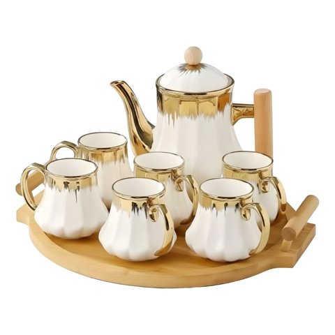 Genérico - Juego Vajilla Sofisticada Jarra Estilizada 6 Tazas Jhn