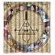 thumbnail image 1 of Cortina de ducha con diseño de mapa de Bill Cipher de Gravity Falls, juego de cortina de baño con ganchos, tamaño 66 x 72 pulgadas, 1 of 3