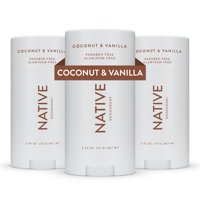 Native - Desodorante Nativo De Coco Y Vainilla Sin Aluminio, Paquete De 3