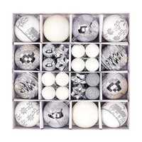 Magideal - Juego De 44 Uds De Adornos De Bolas De Navidad, Decoraciones Colgantes Para Árbol De Navidad, Gotas Colgantes Ligeras Para Decoración De Navidad, Sumi Blanco Plateado