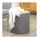thumbnail image 2 of Cesto Canasto Ropa Sucia Plegable Borde Madera Con Tapa Redonda Gris, 2 of 3