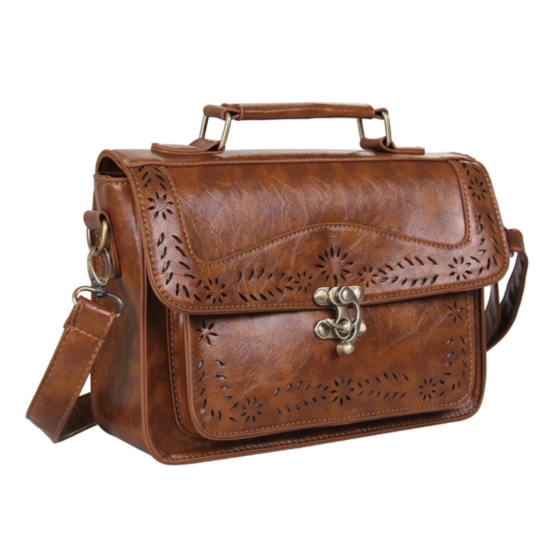 Ecosusi - Bolso Bandolera Perforado Para Mujer - Café