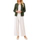 thumbnail image 2 of INSPIRE CHIC Chaqueta de punto con botones para mujer, cuello redondo, manga larga, tejido acanalado, 2XL Verde militar, 2 of 5
