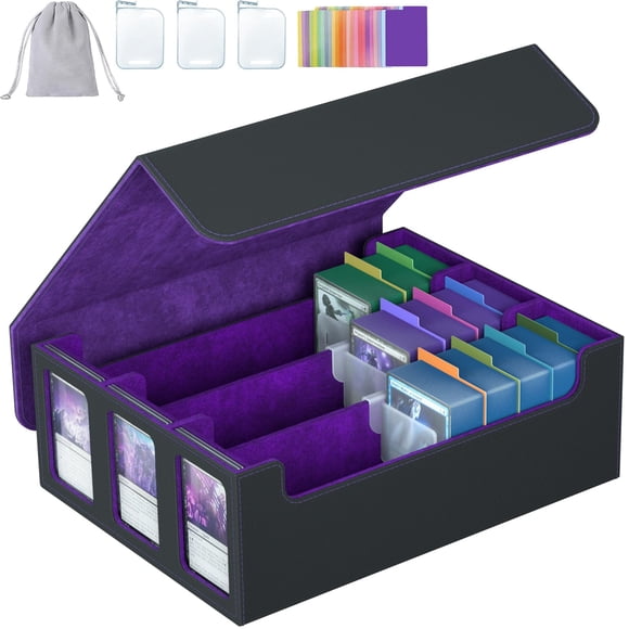 Caja organizadora para cartas SENVINI de 3 filas, capacidad para más de 2400 cartas