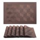 thumbnail image 1 of Juego de 6 Manteles Individuales de Plástico para Decoración de Mesa de Comedor Lavables con Patrón Cuadrangular Café 17.7*11.8 pulgadas, 1 of 6
