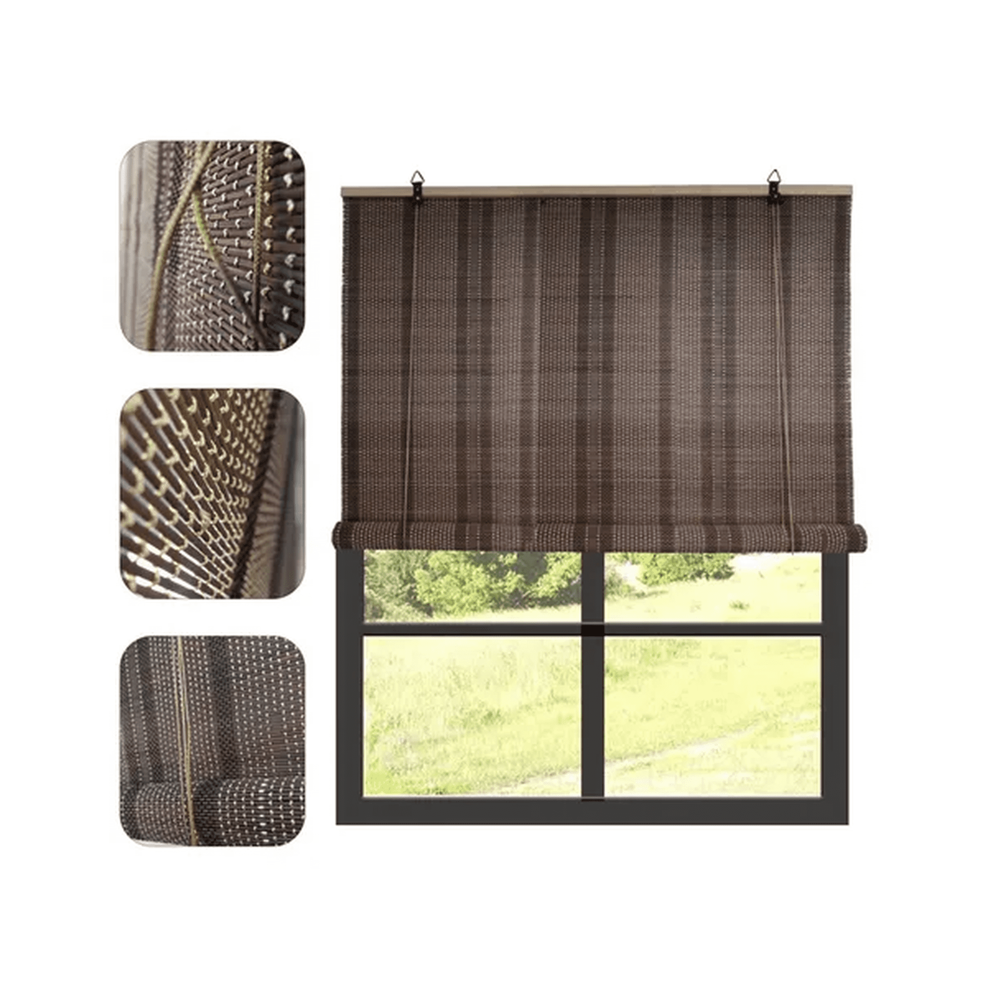 Genérico - Cortina Beiti Persiana Bambú Fino Roller 120x180 Cm Enrollable