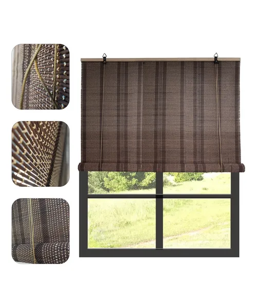 Genérico - Cortina Beiti Persiana Bambú Fino Roller 120X180 Cm Enrollable