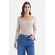 thumbnail image 1 of Polera Mujer Escote Bardot Rib Gris, 1 of 4