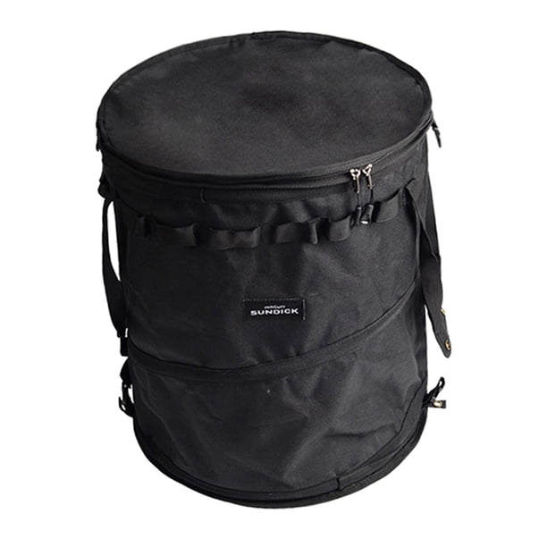 Bote de basura para acampar al aire libre Plegable 13 galones con tapa con cremallera Bote de basura portátil Cubo de basura Bolsa de basura Cesta de , negro 41cmx47cm