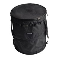 Magideal - Bote De Basura Para Acampar Al Aire Libre Plegable 13 Galones Con Tapa Con Cremallera Bote De Basura Portátil Cubo De Basura Bolsa De Basura Cesta De , Negro 41Cmx47Cm