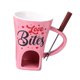 thumbnail image 2 of Taza Para Fondue De Chocolate Con Tenedor, Taza Personal Para Derretir Queso Para Fiestas Y Acampadas, Color Rosa, 2 of 5