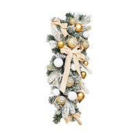 Magideal - Guirnalda Navideña Para Escaleras, Guirnalda Navideña, Con Luces, Adorno Artificial Decorativo, Guirnalda En Forma De Lágrima Para Puerta Y Exterior Oro