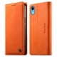 thumbnail image 1 of Funda Billetera de Cuero para [iPhone XR], Bloqueo RFID, Tarjetas y Soporte Naranja, 1 of 5