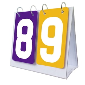 Ioensy - Marcador Deportivo 2 Dígitos Table Score Flipper Para Entrenadores De Béisbol Fútbol Púrpura Y Amarillo