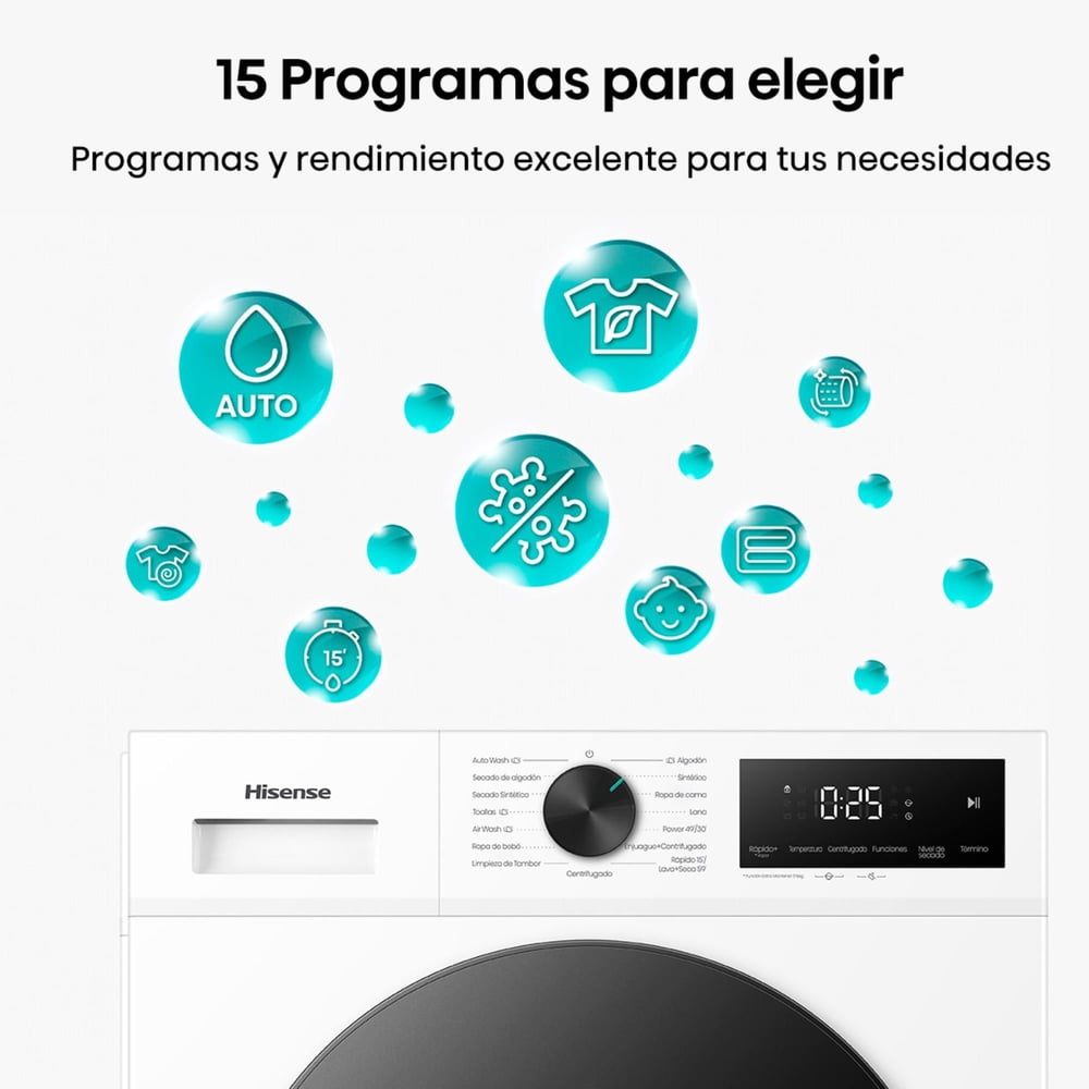 Hisense WD1I1041BW 10/6 kg Blanco, foto 8