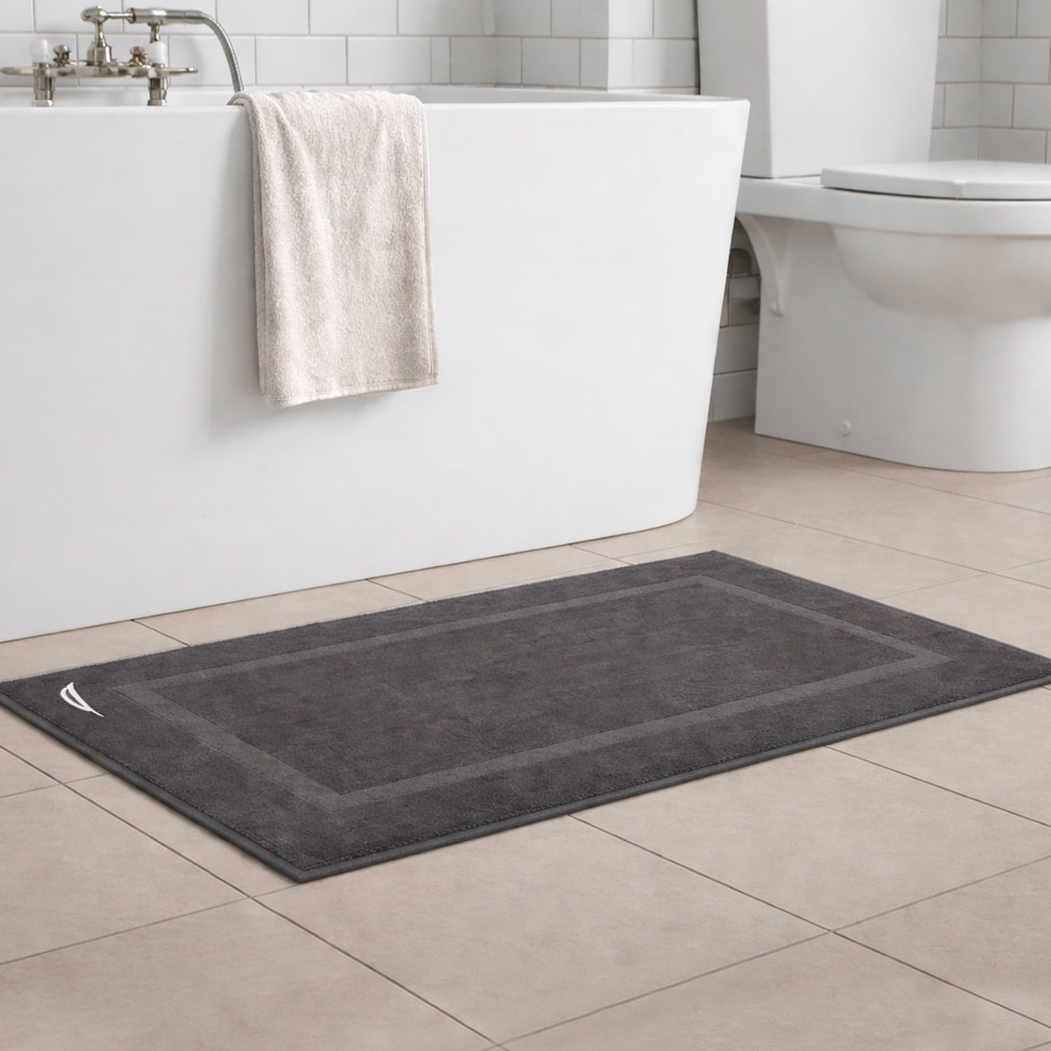 Toalla De Piso Signature Nautica Home 100% Algodón 45x76cm Gris Oscuro