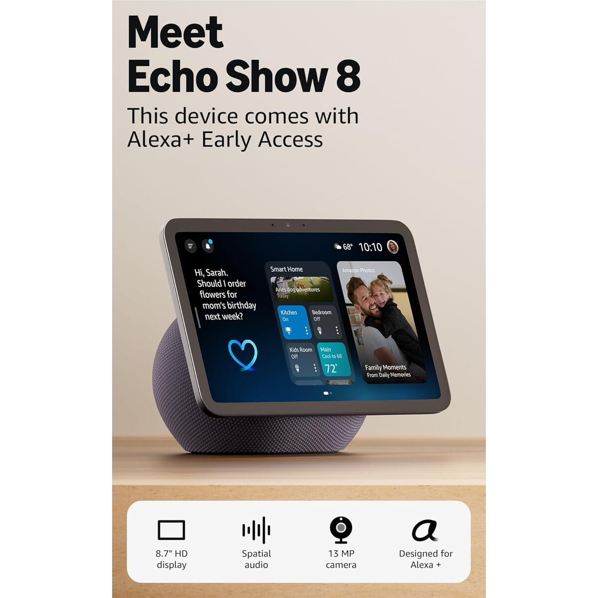 Pantalla Inteligente Echo Show 8 8.7 Hd Az3 Pro Alexa