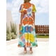 thumbnail image 3 of Vestido midi ZESICA 2025 con cuello en V floral de verano para mujer, 3 of 3