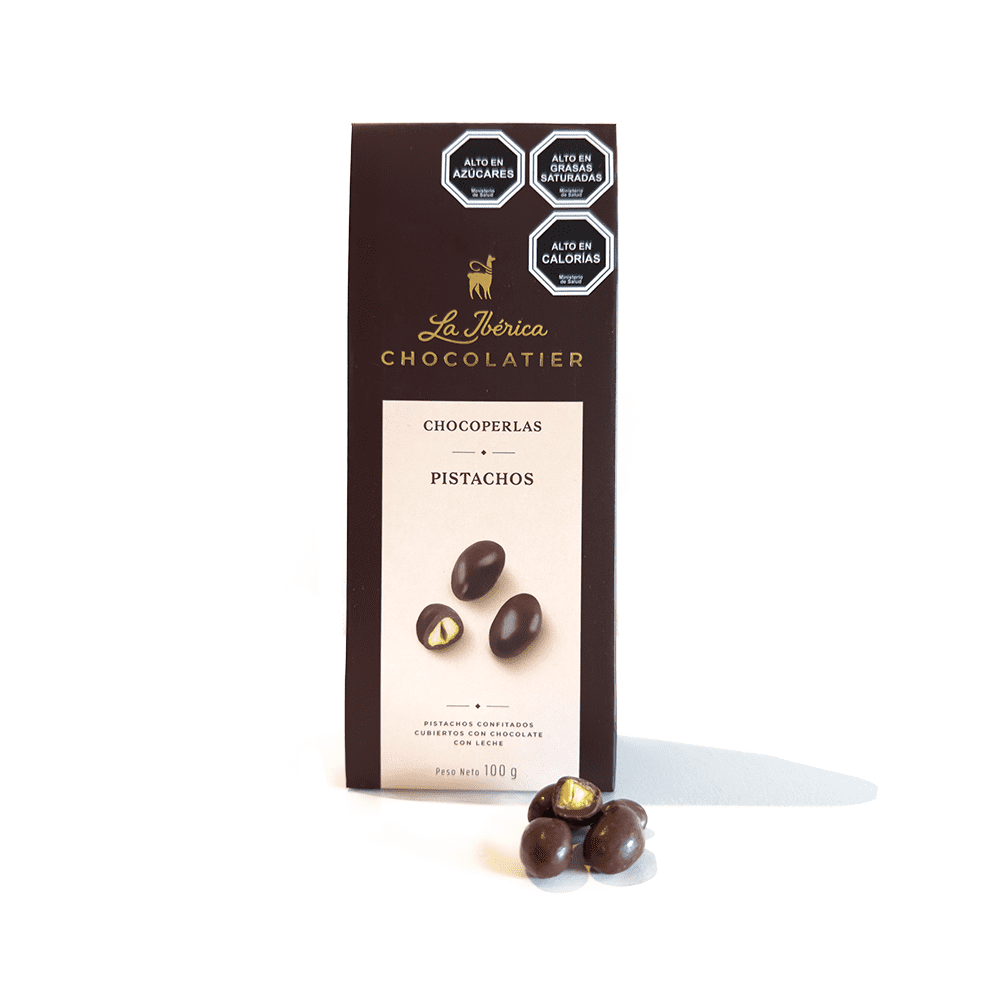 Chocolates La Ibérica - Chocoperlas De Chocolate Con Pistachos 100g La Ibérica