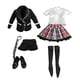 thumbnail image 2 of 1/6 Escala Mujer Ropa Femenina Uniforme Escolar Negro Para Mu?eca De Figura De 12 ", 2 of 5