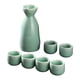 thumbnail image 3 of Juego de Sake de cerámica, recipiente para Sake de cerámica, juego de tazas, decoración decorativa, vasos artesanales, bebida de Sake tradicional para Verde, 3 of 5