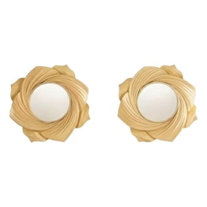 Genérico - Set 2 Espejo Decorativo Pared Pétalo Flor Remolino Jhn