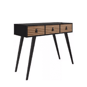 Genérico - Mesa De Arrimo Aparador 3 Gavetas, Negro Café