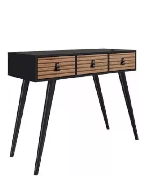 Genérico - Mesa De Arrimo Aparador 3 Gavetas, Negro Café