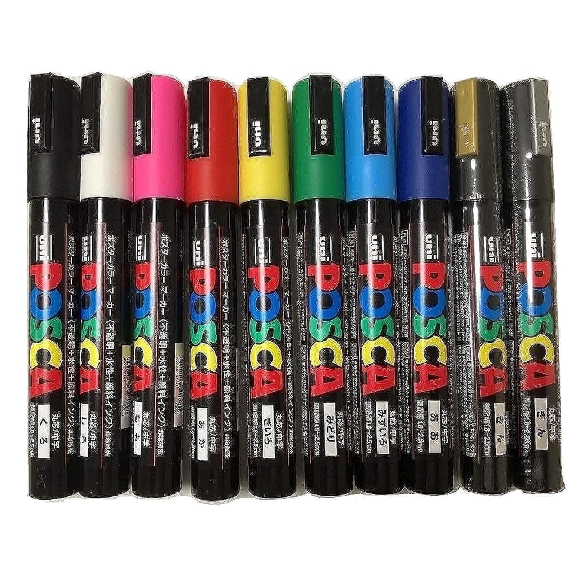 Marcadores Para Colorear Posca Pc-5m, Paquete De 10 Colores Más Vendidos
