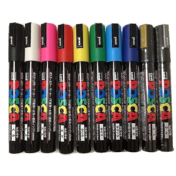 Marcadores para colorear Posca PC-5M, paquete de 10 colores más vendidos