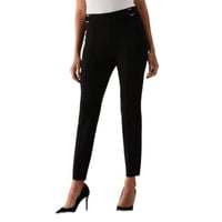 Pantalones Rafaella Petite Slim Tobilleros Con Cintura Elástica Negro 67 Cm