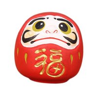 Magideal - Muñeca Daruma Japonesa Estatua De Dharma De Cerámica, Mini Muñecas Daruma De Cerámica Muñecas De Muñeca Daruma En Miniatura, 4 , Rojo