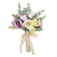 Magideal - Buito De Boda Nupcial Bouquet Flower Flower De Estilo Rústico De Flores Artificiales Hechas A Mano Bouquet De Boda Para Novia Para La Iglesia De Gradu Estilo D