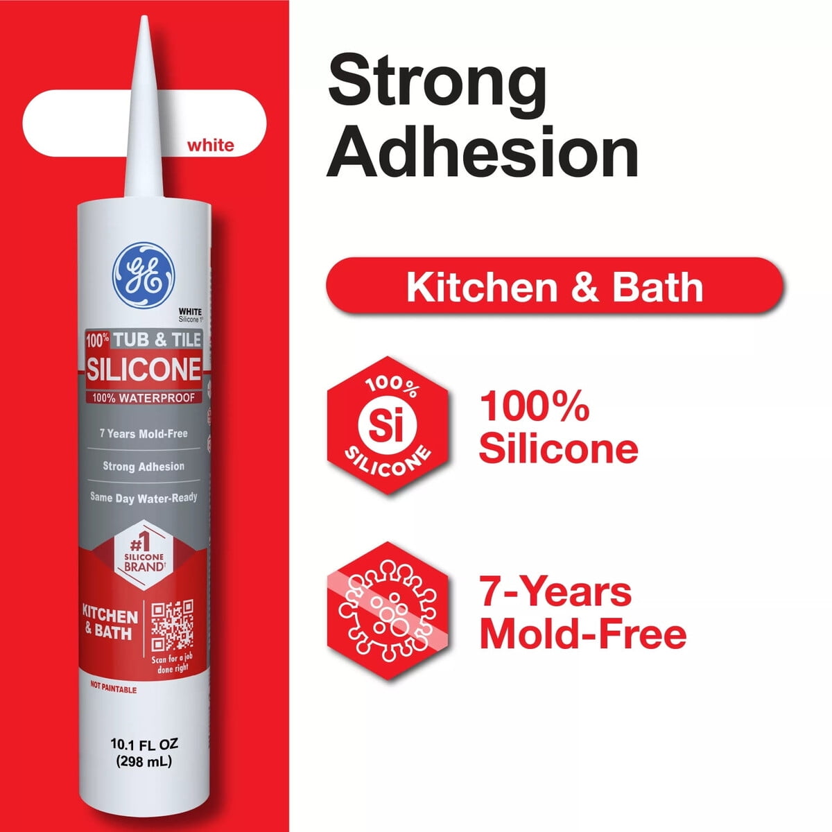 Sellador Silicona Ge Silicone 1 Blanco 298ml Impermeable