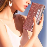 Funda Para Foxdock Elegante Funda Samsung Galaxy S23 Fe Glitter Con Cremallera-Ideal Para El Uso Diario