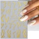 thumbnail image 2 of 6pcs,3D Curve Line Nail Stickers Golden Silvery Metal Stripe Nail Art Sliders Blue Wave Line Self-adhesive Decals Foils Manicure Decor, 2 of 2