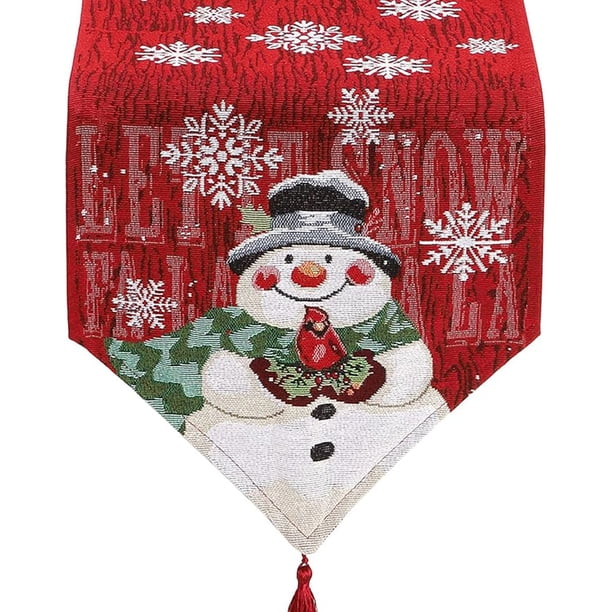 Bandera De Mesa De Navidad, Bandera De Mesa, Bandera De Mesa De 71 Pulgadas, Estilo Muñeco De Nieve, Para La Decoración De La Mesa De Navidad, Agregando Ambiente Festivo (33 X 180 Cm)
